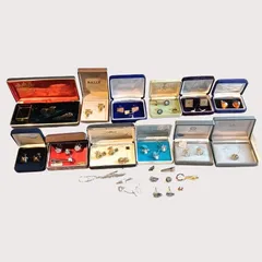 豪華11セット カフス タイピン メンズアクセサリー まとめ売り  真珠 琥珀 天然石 ブランド多数 アンティーク