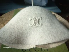 Celine セリーヌ アイボリー ウール バケットハット 帽子