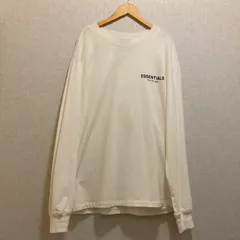 ESSENTIALS【エッセンシャルズ】長袖 Tシャツ ホワイト ロゴプリント フラワー バックプリント M