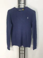 ポロラルフローレン ケーブル編み ニット ウール カシミアブレンド ケーブル セーター ネイビー s