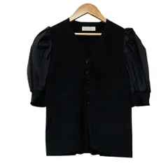 美品 CELFORD セルフォード パワショルニットカーディガン サイズ38 ブラック レディース 古着 中古 USED