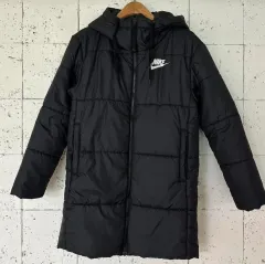ナイキ ブラック ロング丈 ダウンジャケット フード ダウン アウター