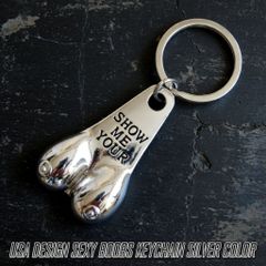 오빠이 USA DESIGN SEXY BOOBS KEYCHAIN ​​섹시한 가슴 오빠 키 홀더 실버 : USGK-001SV