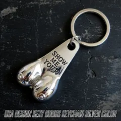 オッパイ USA DESIGN SEXY BOOBS KEYCHAIN セクシー おっぱい オッパイ キーホルダー シルバー : USGK-001SV