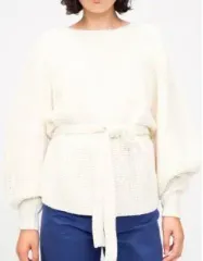 NEW YORK レディース 未使用 クリーム ベルト付き ニット 55-66