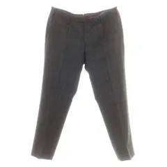 【中古】インコテックス INCOTEX ストレッチ ポリエステルウール チェック ドレススラックスパンツ ダークグレー【サイズ50】【メンズ】