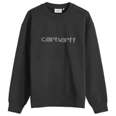 カーハート レディース アウター パーカー・スウェット シャツ Carhartt WIP Rivet Script Sweatshirt Black Silver ブラック