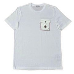 モンクレール スリムフィット Vネック Tシャツ S ホワイト 3S81