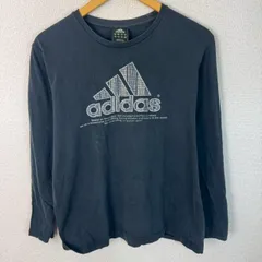 adidas アディダス 長袖 Tシャツ ロゴプリント ブラック Oサイズ メンズ 古着 スポーツMIX ストリート