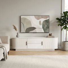 119cm幅 【新品完成品】北欧風 テレビ台 タンブール扉 ナチュラル