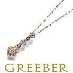 フェスタリア ネックレス ダイヤ ダイヤモンド 0.07ct ミルグレイン K10YG #189094