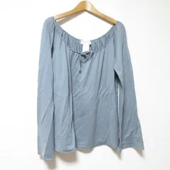 美品 agnes b アニエスベー 長袖 ベルスリーブ ギャザーブラウス プルオーバー 1 グレー レディース 古着 中古 USED