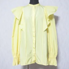 美品 DESIGNWORKS デザインワークス タフタラッフルブラウス 3544-05-10012 サイズ38 イエロー レディース 古着 中古 USEDのサムネイル