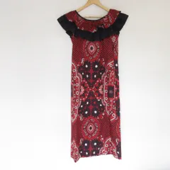 未使用 45AVENUE 45アベニュー ジュンコシマダ フラワーバンダナ柄 ワンピース 38 レッド レディース 古着 中古 USED