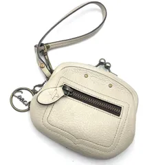 美品● COACH コーチ ポーチ コインケース がま口 ロゴ チャーム レザー