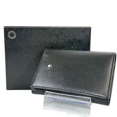 【未使用品】MONTBLANC モンブラン レザー コンパクト 三つ折り 財布 ブラック メンズ 箱付きのサムネイル