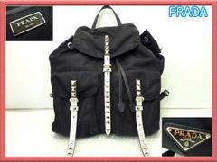 極美品】プラダ VELA シルバースタッズ リュックサック バックパック 