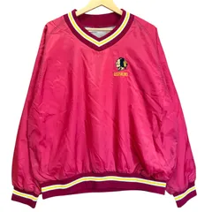 USA製 BIKE バイク NFL ワシントン・レッドスキンズ プルオーバー ナイロンジャケット Vネック メンズL 古着 チームロゴ 刺繍 ワインレッド ボルドー ホワイト イエロー【ナイロンジャケット】/ MS196