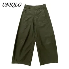 UNIQLO ユニクロ ジャージーバレルレッグパンツ S オリーブ ※裾上げ有