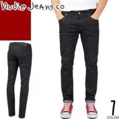 ヌーディージーンズ Nudie Jeans デニムパンツ ジーパン ジーンズ メンズ ボトムス パンツ ストレッチ テーパード スキニー スリム ブランド 大きいサイズ 黒 ブラック Thin Finn Organic Back II 111555