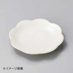 【新品】白うのふ花型プレート16c