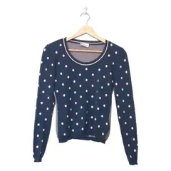 RED VALENTINO(レッドバレンチノ) 長袖セーター サイズS レディース - ダークネイビー×ライトピンク クルーネック/ドット柄のサムネイル