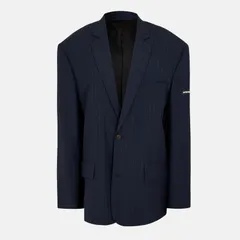 バレンシアガ レディース アウター ジャケット・ブルゾン ブレザー BALENCIAGA Bal Pinstripe Blazer Ld52 Dark Navy ネイビーのサムネイル