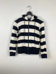 ポロ ラルフローレン ストライプ ニット フードジップアップ M