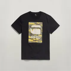 ジースター メンズ トップス Tシャツ グラフィック G Star Camo Box Graphic TShirt Dk Black ブラックのサムネイル