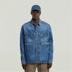 ジースター メンズ トップス シャツ G Star Mosa Overshirt Mid Blue ブルーのサムネイル