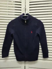 ポロラルフローレン キッズ ラムウール ジップアップ ニット