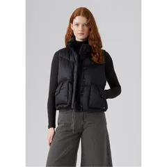 リーバイス レディース アウター ジャケット・ブルゾン ベスト Levis Western Bubble Vest Celebrate Black ブラック