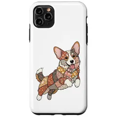 【新品】 パッチワーク コーギー レトロ犬 デザイン 犬愛好家 コーギー愛好家向け スマホケース iPhone 11 Pro Max 用 1