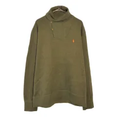 Polo by Ralph Lauren ポロ ラルフローレン ショールカラー コットンニットセーター オリーブ(メンズ L)中古 古着 X6413
