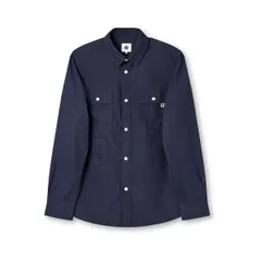 プレティグリーン メンズ トップス シャツ Pretty Green Brentwood Long Sleeve Shirt Navy ネイビーのサムネイル