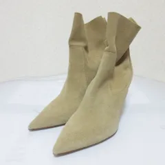 未使用 ZARA ザラ フェイクスエードショートブーツ サイズ37 23.5cm相当 ベージュ レディース 古着 中古 USED