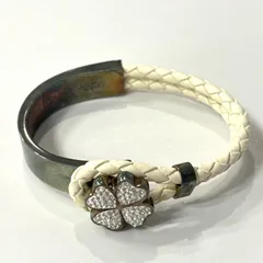 Folli Follie 四つ葉クローバー ブレスレット ラインストーン 鑑定済み 正規品 フォリフォリ