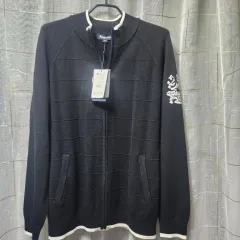 アクアスキュータム メンズ ニット ジップアップ カーディガン ブラック 105