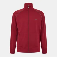 ボス メンズ アウター パーカー・スウェット フリース Boss Mens Mix Match FullZip Fleece Top Dark Red 602 レッドのサムネイル