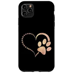 【新品】 iPhone 11 Pro Max 淡いピンクの水彩画 犬の肉球プリント 肉球ハート 犬好き。 スマホケース 1