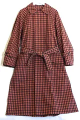 【218393】CABaN キャバン  18AW　ステンカラーコート　チェック柄 メンズ  ・L 39-08-84-08005 オレンジのサムネイル