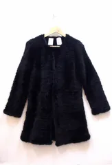 【218615】 【VOLATA ヴォラータ】 ミンク ファー 毛皮　ノーカラー ジャケット・コート  ・なし（Mサイズ相当） ブラック