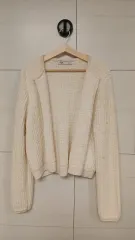 ZARA アイボリー ニット カーディガン レディース Lサイズ