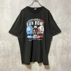 古着 used　DELTA　SUN BOWL　半袖プリントデザインTシャツ　黒　ブラック　カレッジフットボール　2XLサイズ
