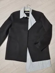 カシミアブレンド シャツ レイヤード ノーカラー コート