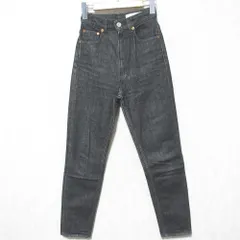 美品 MOUSSY マウジー PLAIN JEANS BLK STRAIGHT SLIM ストレートスリム デニムパンツ ジーンズ サイズ24 ブラック レディース 古着 中古 USED