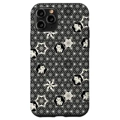 【新品】 柴犬 秋田犬 かわいい 和服 柄 - 黒 スマホケース iPhone 11 Pro 用 1