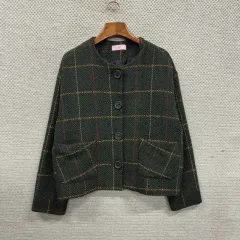 66girls カジュアル ウール チェック ジャケット F M11605