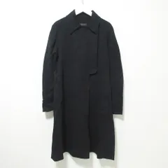 美品 ANTEPRIMA アンテプリマ カシミヤブレンド ロング ダブルブレスト ステンカラーコート ジャケット 42 ブラック レディース 古着 中古 USED