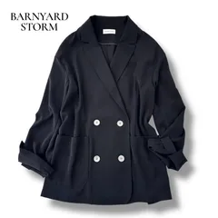 バンヤードストーム BARNYARDSTORM ダブルクロス ジャケット テーラード ブラック 黒 サイズ1 M ポリエステル 美シルエット きれいめ 通勤 レディース 美品 6M064のサムネイル